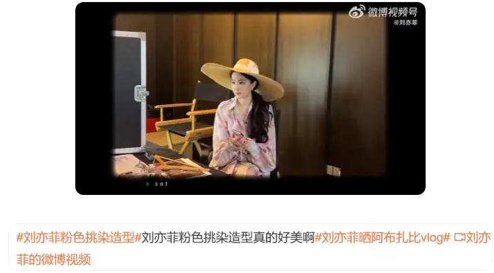 刘亦菲粉色挑染造型好惊艳