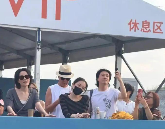 王菲李嫣一起看窦靖童演出